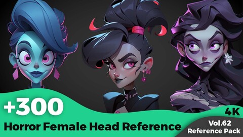 +300 Horror Female Head Reference(4k)