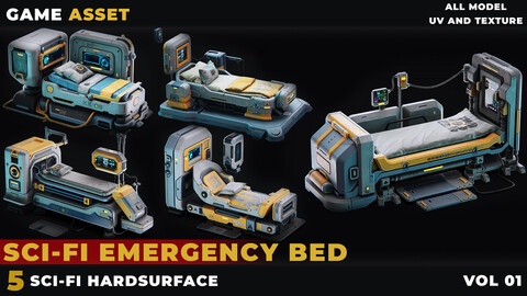 5 Sci-Fi Emergency Bed Hardsurface VOL 01
