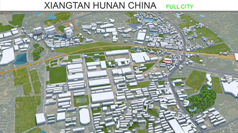 Xiangtan Hunan city China 3d model 35km