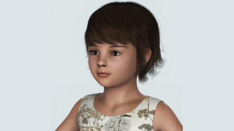 Beautiful Cute Child Girl 3D Model