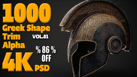 1000 Greek Shape Trim Alpha + 4K + PSD + High Quality Vol.01