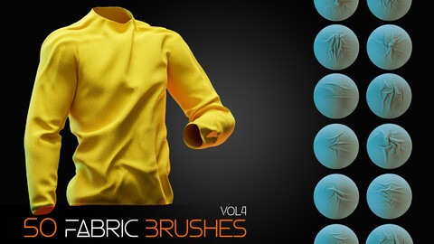 50 Fabric Brushes - Tension & Compression Folds - Vol-4