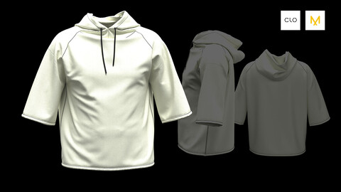 Men's Hoodie ( marvelous Designer & Clo3d + fbx + obj )