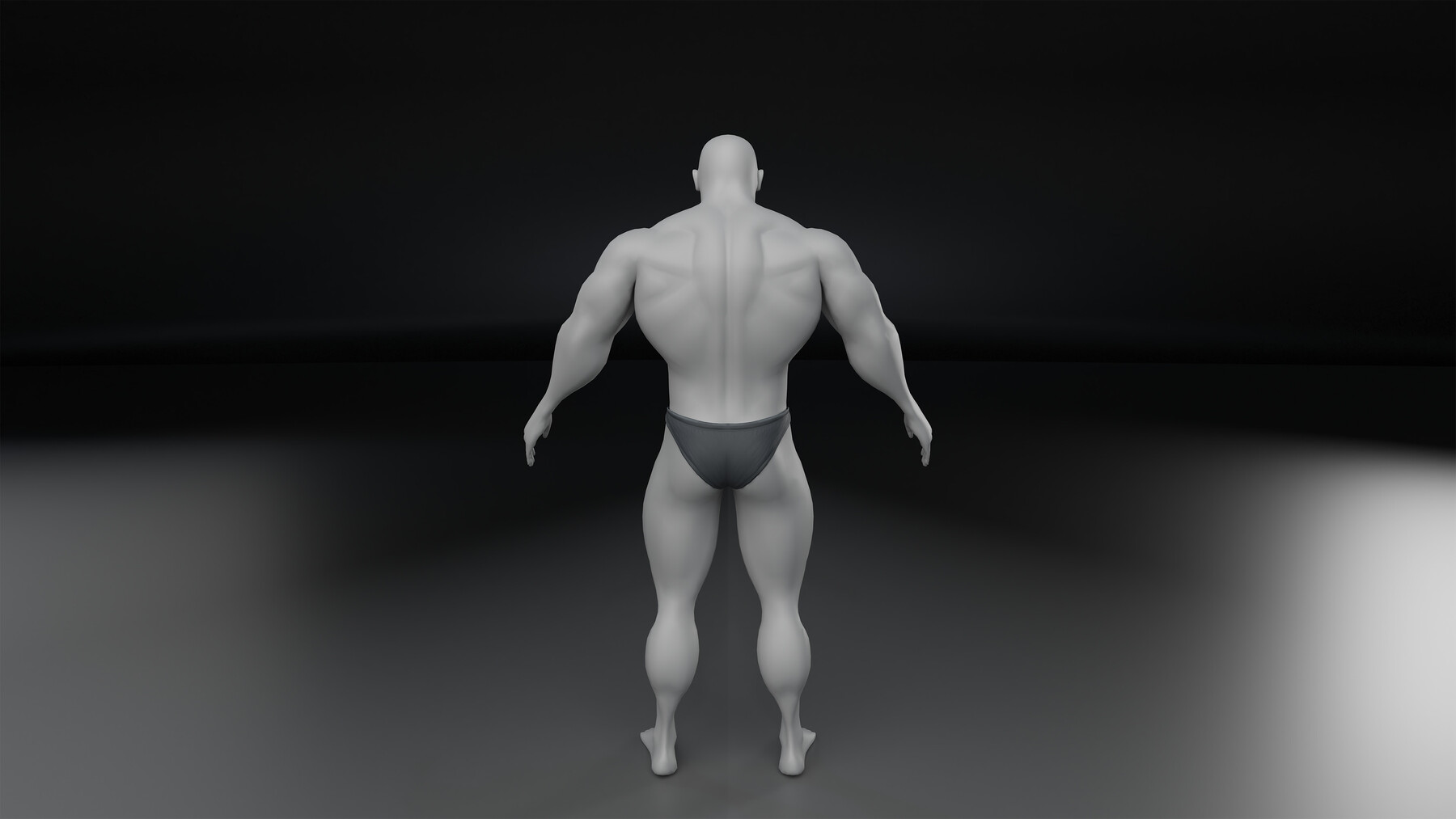 Artstation Base Mesh Human Body Muscular Male V2 Game Assets