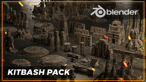 Ancient Temple 3.0 | Old ruins of the temple | 3D Kitbash Asset Pack