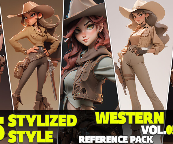 ArtStation - 415 4K Stylized Western Reference Pack Vol.05 | Artworks