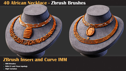 40 African Necklace ZBrush IMM Brushes