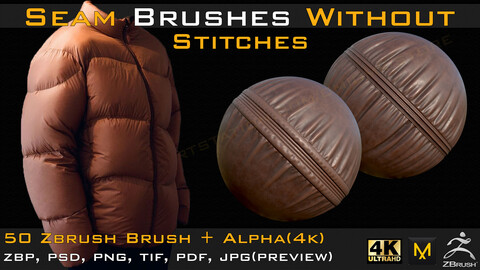 50 Seam Brushes Without Stitches (4k)+Alpha -Vol 06