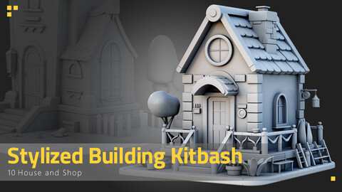 10 Stylized Building - Kitbash