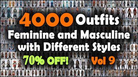 4000 Feminine and Masculine Outfits with Different Styles Reference Pack | MEGA Bundle | 4K | v.9