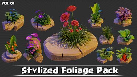 Stylized Foliage Pack Game Ready VOL01