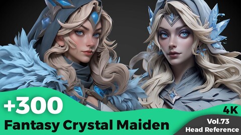 +300 Fantasy Crystal Maiden Head Reference(4k)