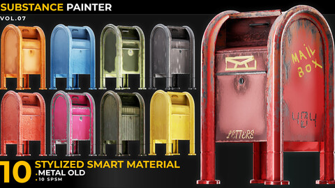 10 Stylized Smart Materials Metal Old Vol 07