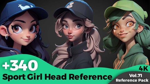 +340 Sport Girl Head Reference(4k)