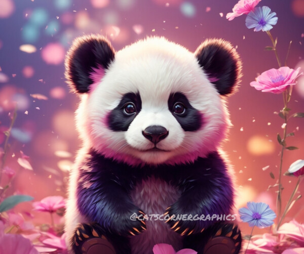 ArtStation - Floral Panda SVG Bundle | Artworks