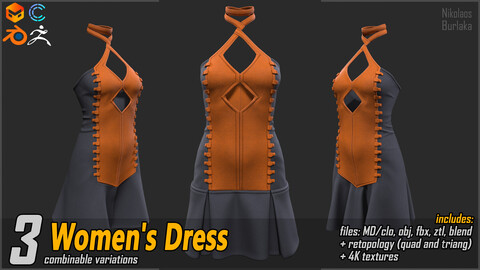 3 Women`s Dresses (combinable variations)