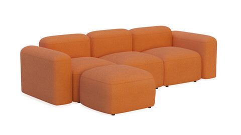 DLOETT L-Shape Modular Sectional Sofa 3D Model