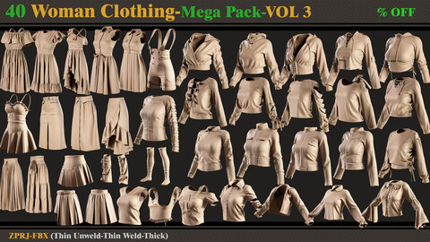 40 Woman Clothing- MEGA PACK 3-(zprj-fbx)-OFF