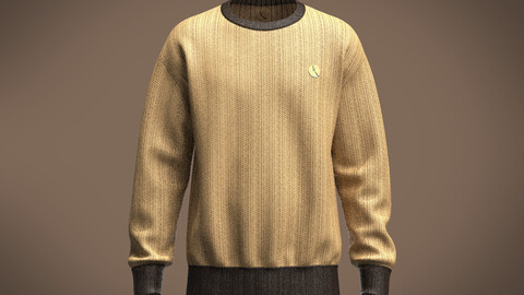 Mens Gold Shiny Mesh knit Crochet Texture sweatshirt