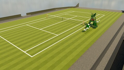 Outdoor Grass Tennis Court