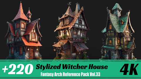 +220 Stylized Witcher House | 4K | Character Reference Pack Vol.33