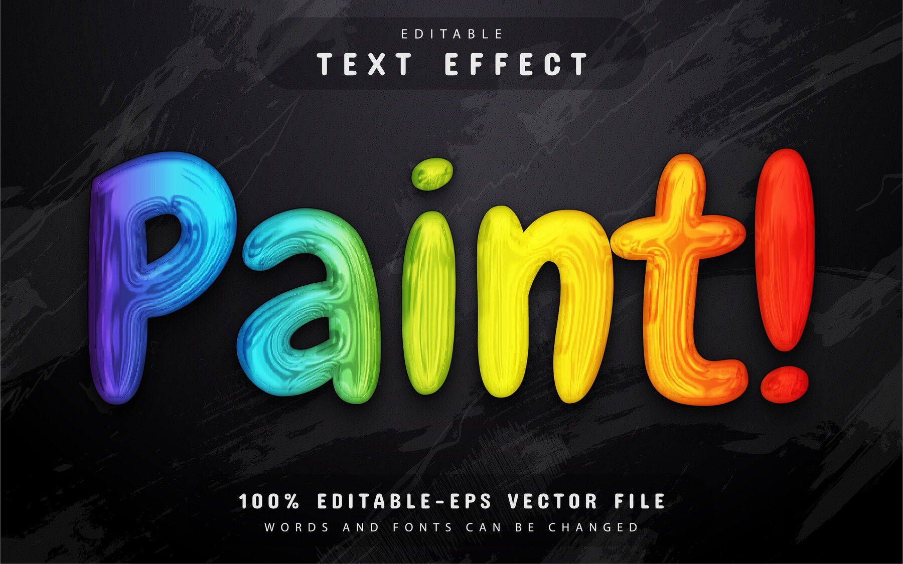 ArtStation - 3D Paint. Text Effects, EPS Template File. | Artworks