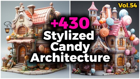 +430 Stylized Candy Architecture Concept (4k) | Vol_54