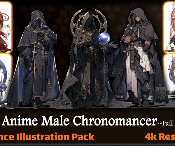 ArtStation - 200 Anime Male Chronomancer (Full Body) Reference Pack ...