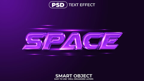 ArtStation - 3D Space. PSD fully editable text effect. Layer style PSD ...