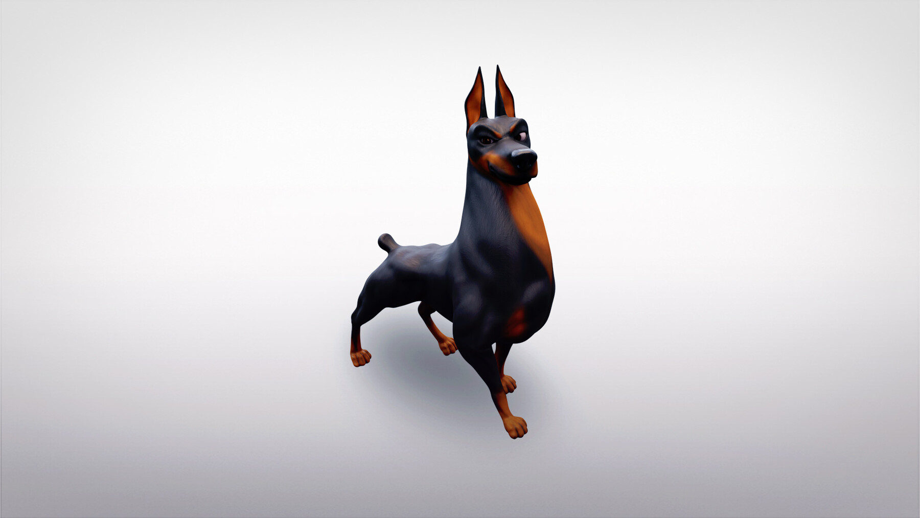 ArtStation - Doberman Cartoon Dog Rigged 3D model | Game Assets