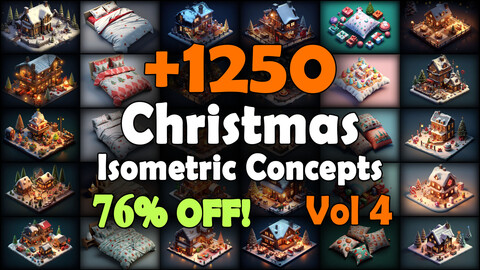 1250 Christmas Isometric Concept Reference Pack | 4K | v.4