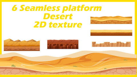 collection of 2D Cartoony Seamless Desert Sahara Textures