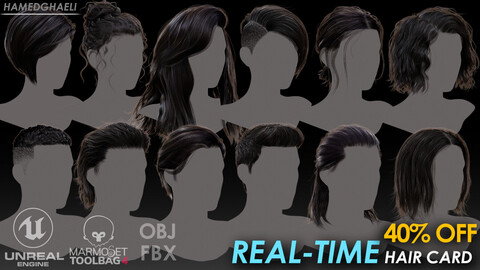 12 High Quality Real Time Hair Cards (Male & Female) 40% OFF For A Limited Time