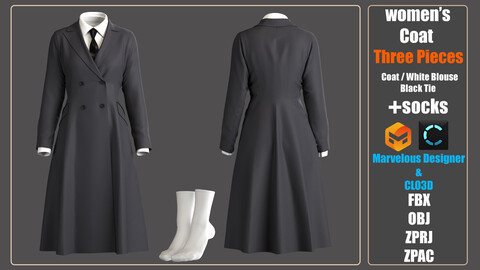 Women's Coat - Marvelous Designer / Clo Project