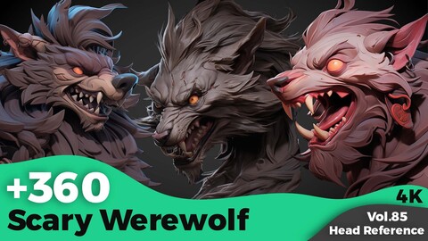 +360 Werewolf Head References(4k)