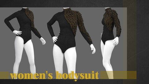 women's bodysuit+MARVELOUS DESIGNER+CLO+OBJ+FBX