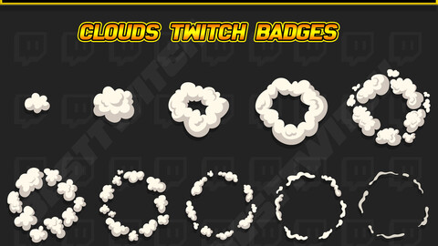 Clouds twitch sub badges best twitch instant download digital file