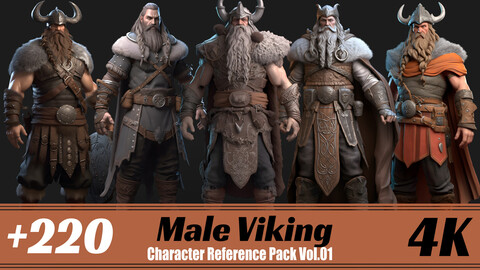+220 Male Viking | 4K | Character Reference Pack Vol.01