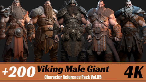 +200 Viking Male Giant | 4K | Character Reference Pack Vol.05