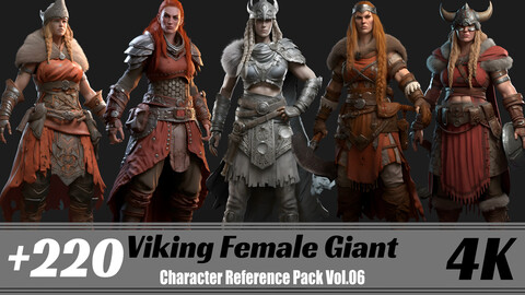 +200 Viking Female Giant | 4K | Character Reference Pack Vol.06