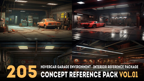 205 arts - Hovercar Garage Environment - Interior Reference Package Vol.01 - More Than 6K Resolution