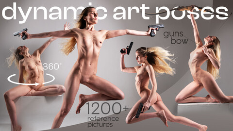 1200+ Dynamic Art Poses reference pictures [With Weapons and Without ]