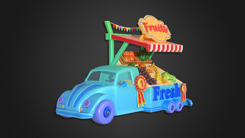 Asset - Cartoons - Food Car -  Car Fresh Fruits