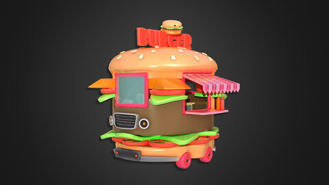 Asset - Cartoons - Food Car -  Car Humburger