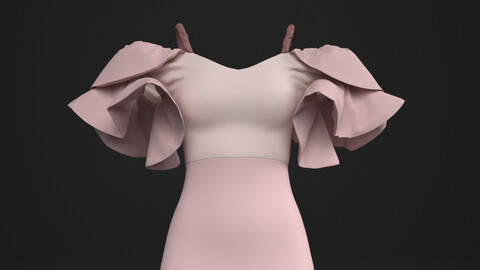 Dress Design Outfit made in Clo 3D / Marvelous Designer