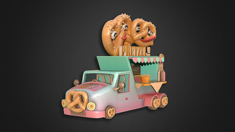 Asset - Cartoons - Food Car - Pretzel Car