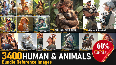 Human & Animals Bundle |4K Reference Images