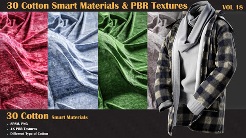 30 Cotton Smart Materials & PBR Textures - Vol 18