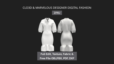 Women Dresses CLO3D & Marvelous Designer 3D ZPRJ