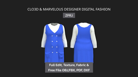 Size Dresses CLO3D & Marvelous Designer 3D ZPRJ